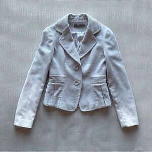 Fitted Corduroy Ivory Suit jacket